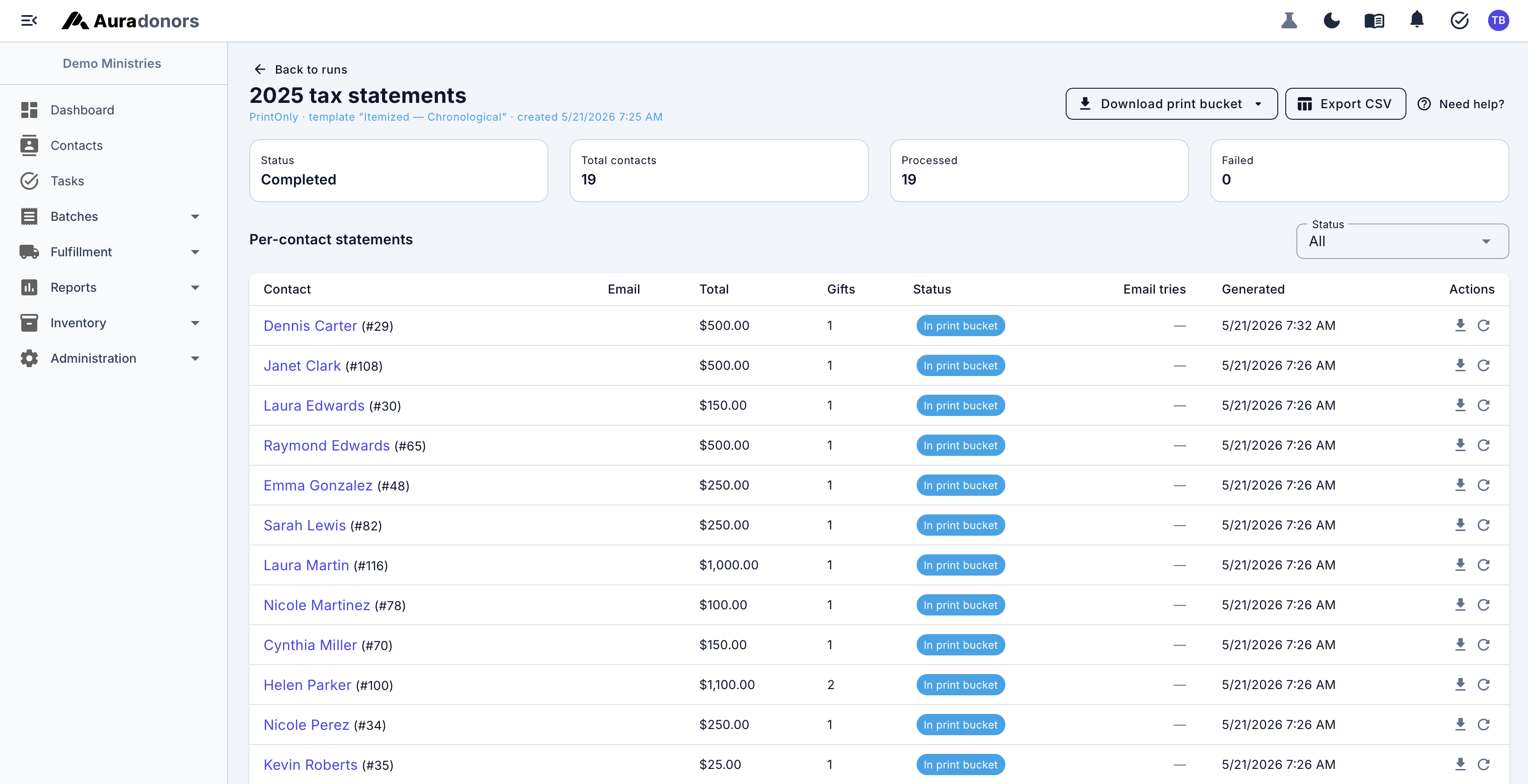 Tax Statements & Compliance screenshot
